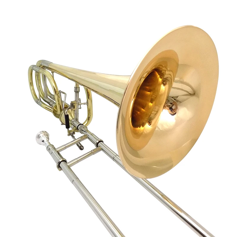 Bb/F/Eb/D Double Thayer Trombone Musical Intruments Gold Brass Bell Lacquer Finish with Case Mouthpiece