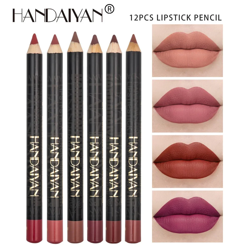 12 Colors Lip Liner Waterproof Matte Lipstick Pencil Contour Lip Makeup Sexy Red Long Lasting Moisturizer Lipliner Cosmetics