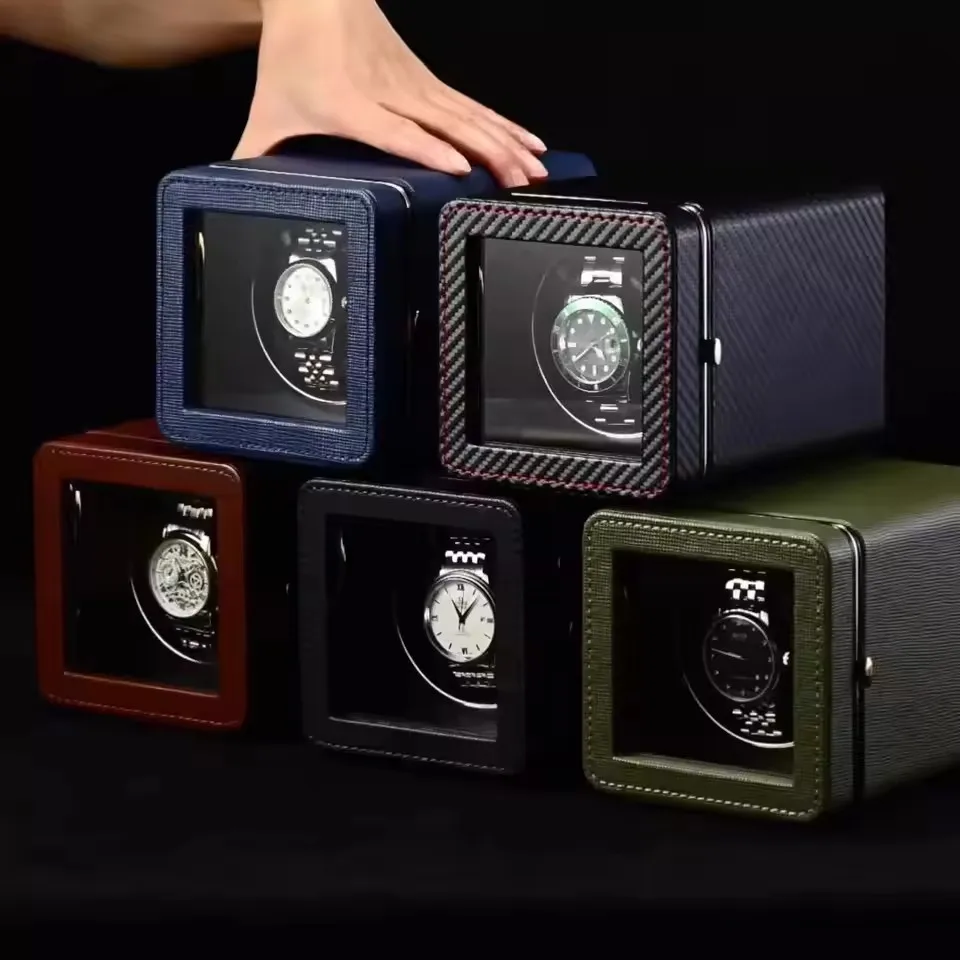 Vertical Winder Watch Box Automatic Rotator Single Watch Winders Mechanical Watches Display Organizer Boxes