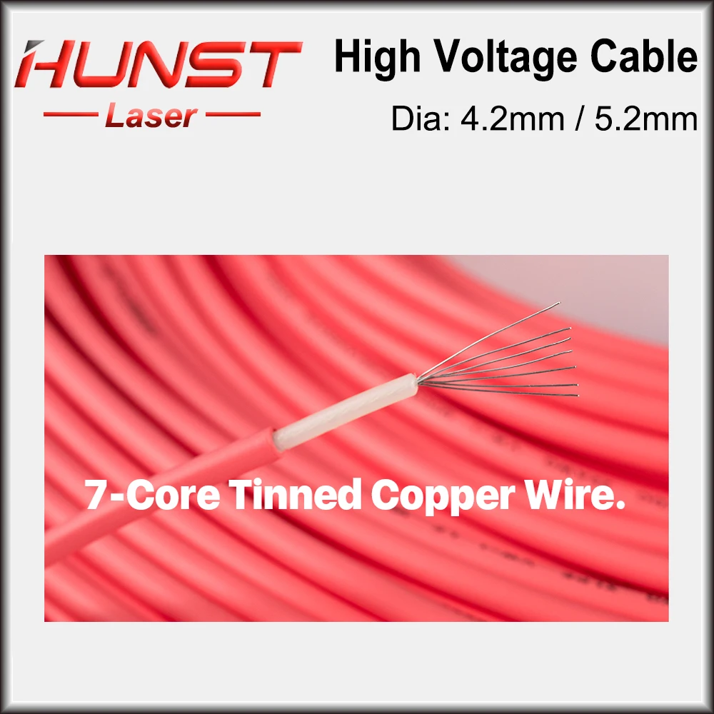 HUNST 30 Meters High Voltage Cable for CO2 Laser Power Supply and Laser Tube Laser Engraving and Cutting Machine.