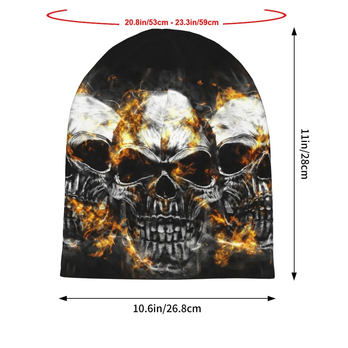 Fire Skull Beanies Caps Hat Fashion Bonnet Hats Men