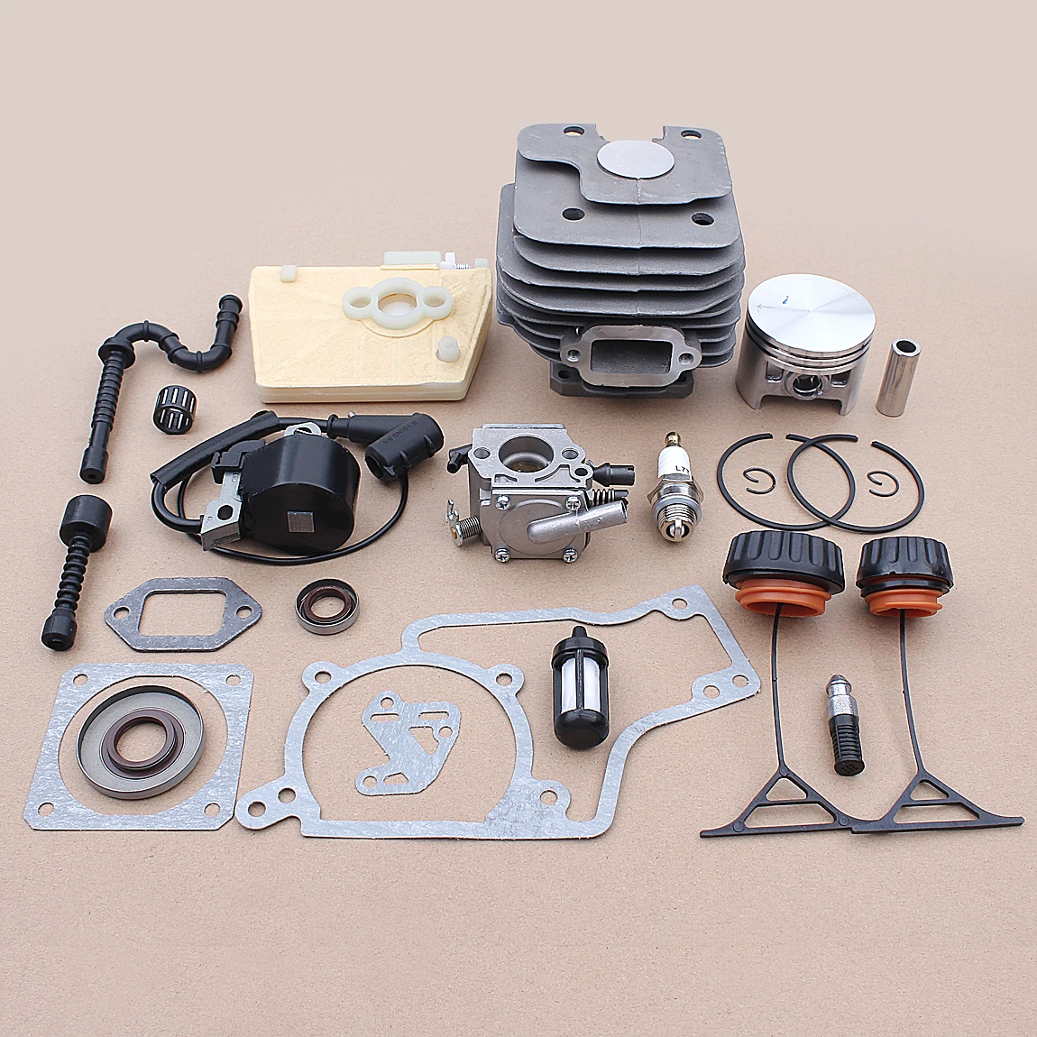 52mm Carburetor Cylinder Piston Kit For Stihl 038 MS380 1119 020 1202 Chainsaws Gasoline Garden Tool Parts