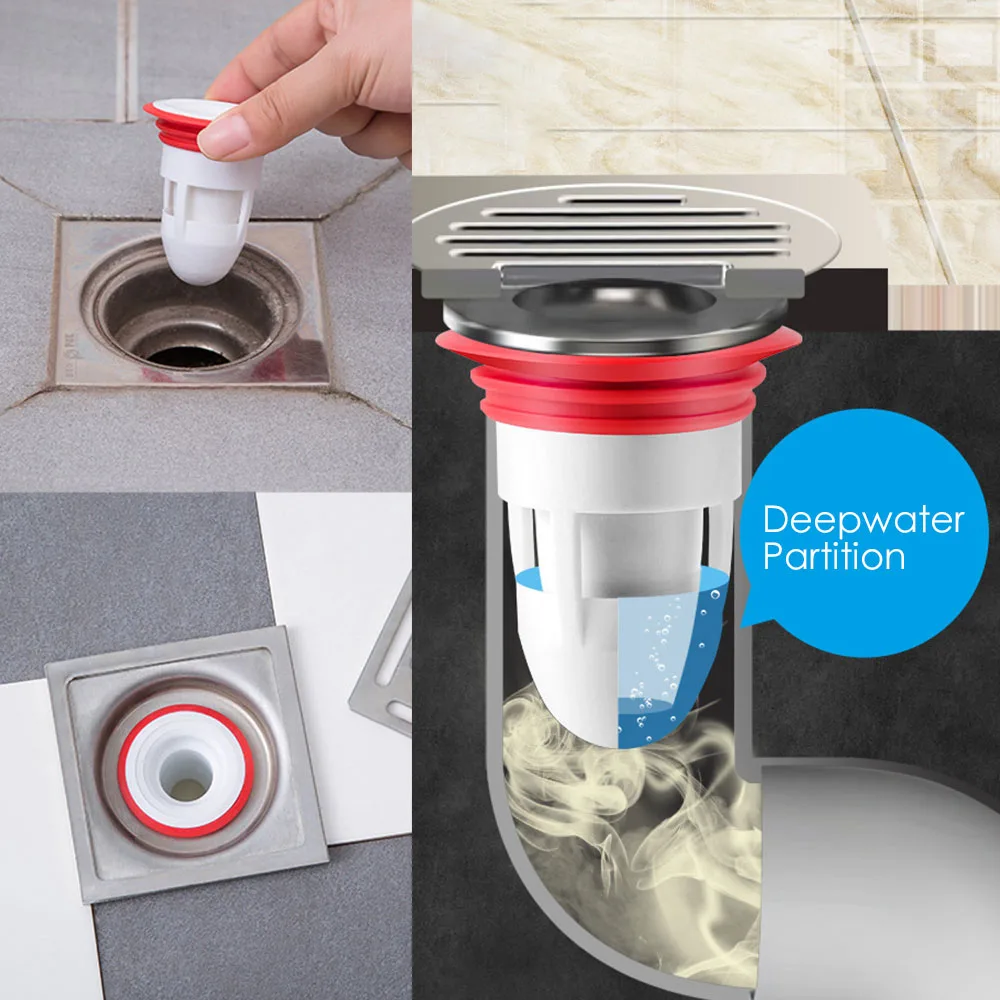 Kitchen Bathroom Toilet Plug ​Trap Siphon Sink Water Drain Filter Deodorant Floor Drain Core Sewer Pest Control