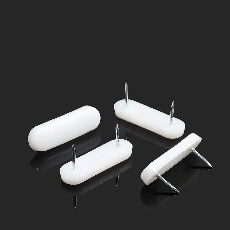 20pcs Chair Furniture Leg Nail Nylon Antiskid Mute Feet Pads Wood Floor Protector Cabinet Fasteners Flat Nail Home Accessories