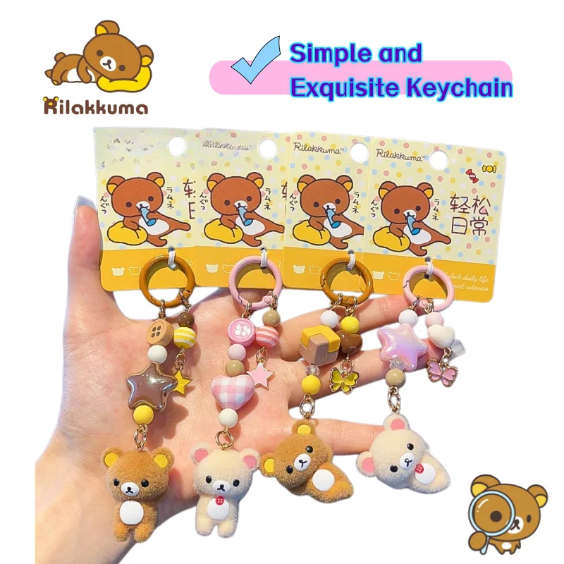 Porte-clés Rilakkuma de haute qualité, créatif et original, pendentif de sac à dos pour étudiant, cadeau décoratif