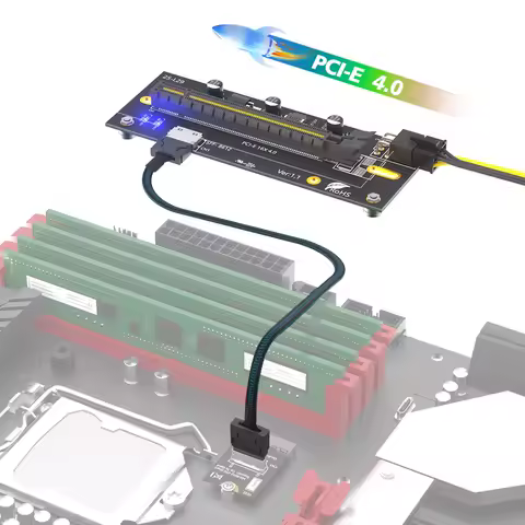 M.2 to PCIe 4.0 X16 External GPU Adapter, Oculink SFF-8611 Cable, for 2230/2280 NVMe SSD Slot 6-Pin 24-Pin ATX Power Supply