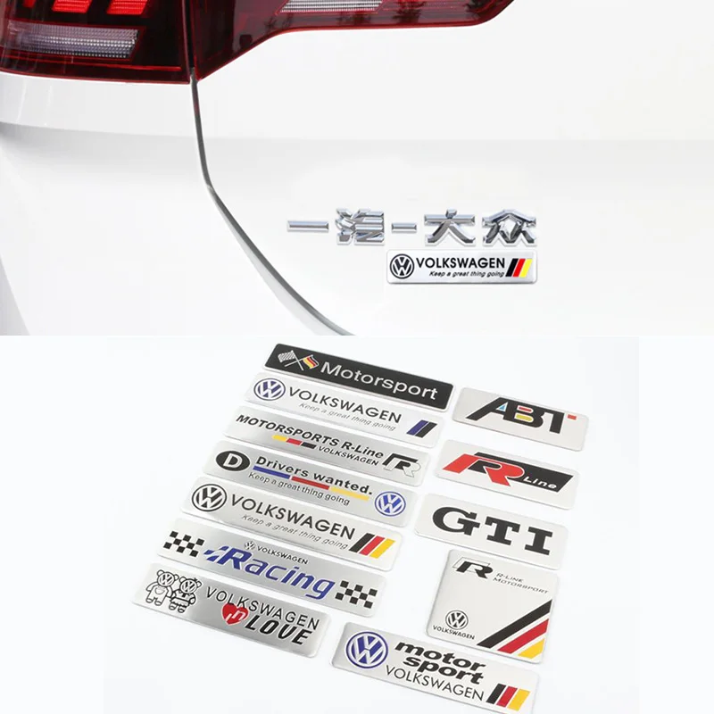 Car Body Tail Trunk Auto Emblem Sticker Accessories For Volkswagen VW GTI Rline R Polo Golf MK8 Touareg Passat Magotan Tiguan CC