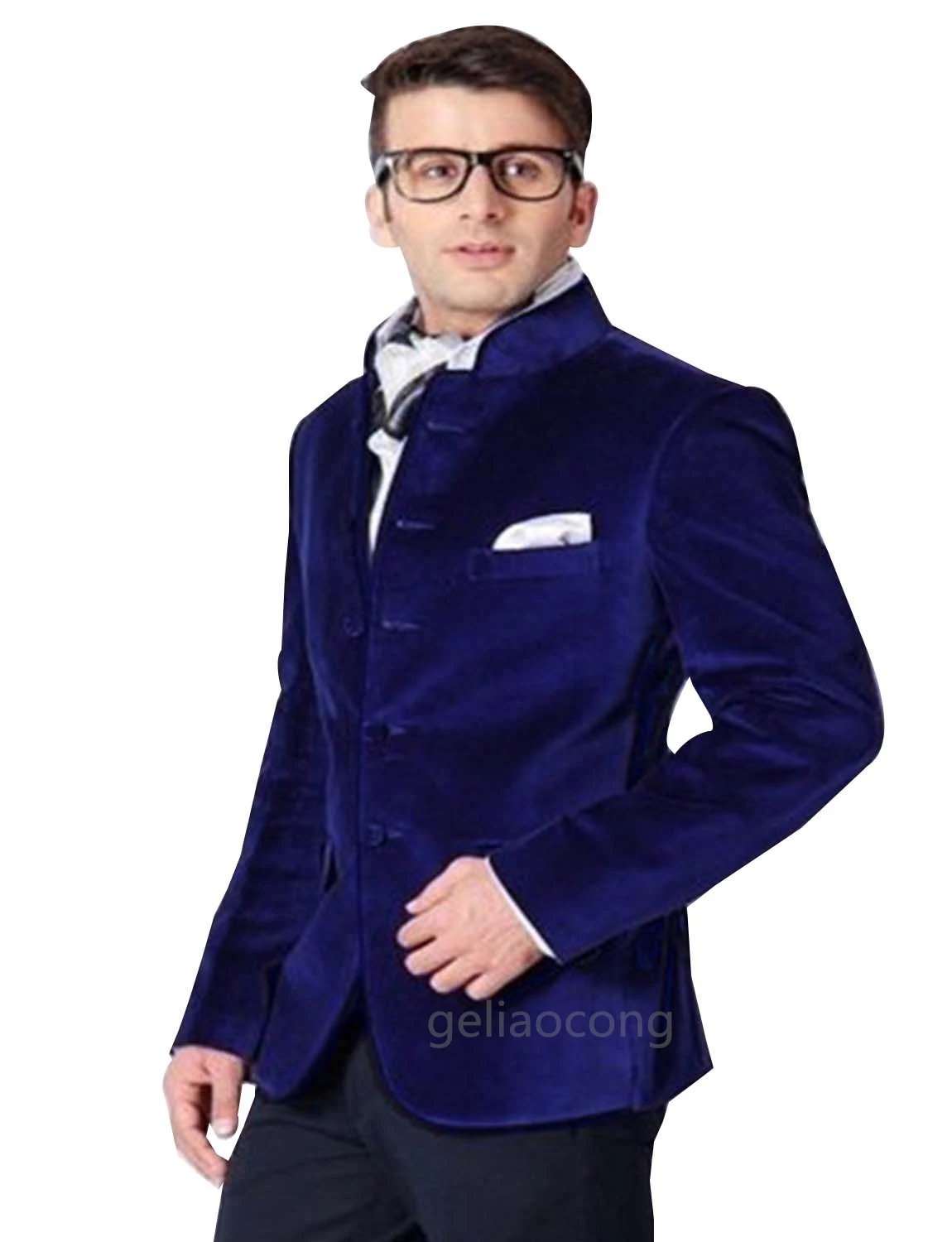 Green/Blue Velvet Men Suits Blazer Casual Business Wedding Coat Best Man Suit Slim Fit Jacket High Quality Single Breasted Coat