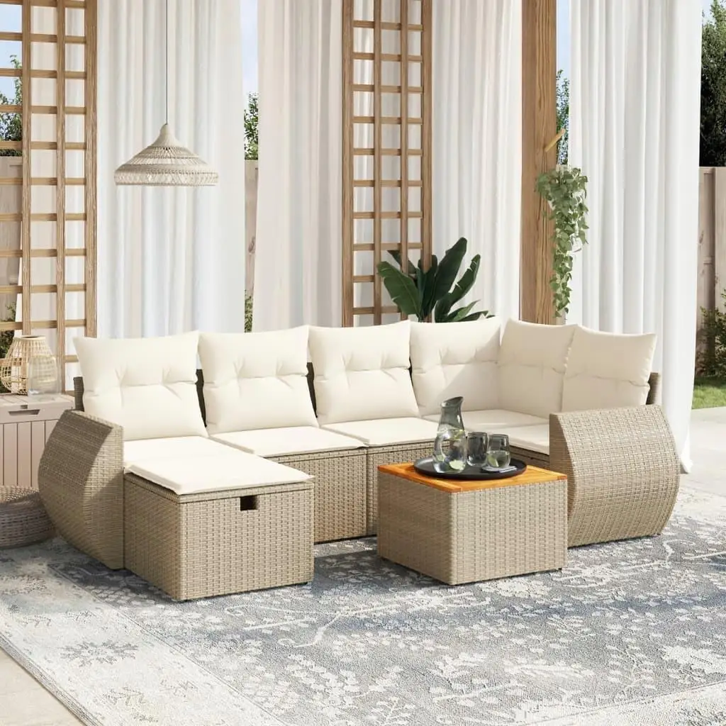 

Beige Garden Sofa Set Outdoor Furniture Cushions Modern Design Comfortable Seating for Patio Yard Relaxing Enjoyment