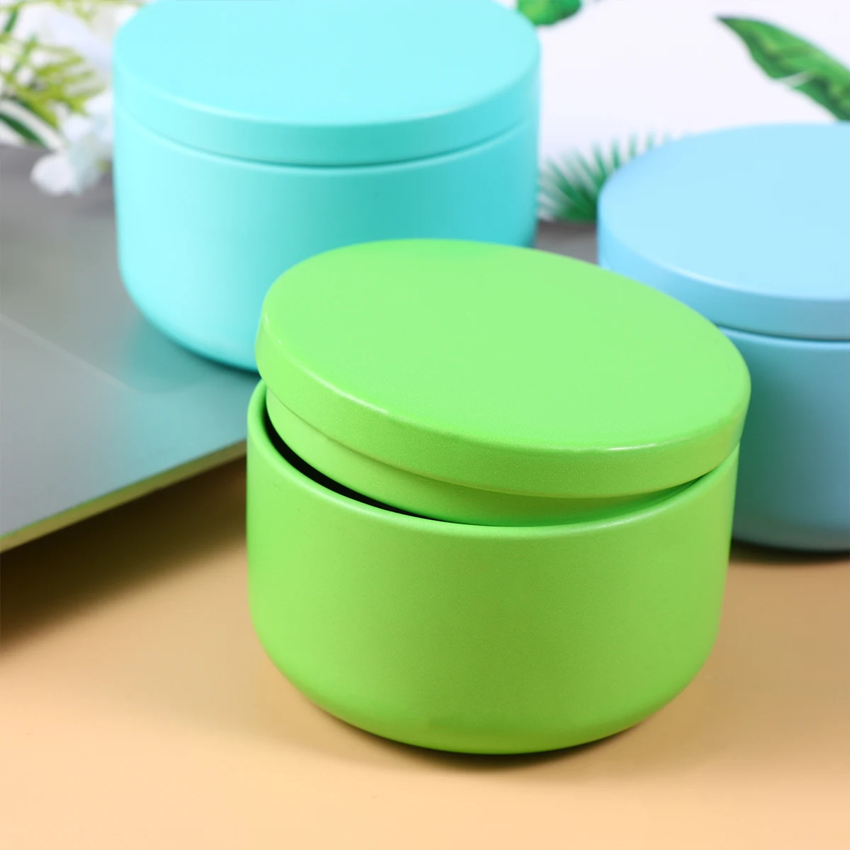 

4Pcs Mini Tinplate Can Creative Universal Packaging Box Tinplate Tea Box Multi-functional Storage Container ( Color)