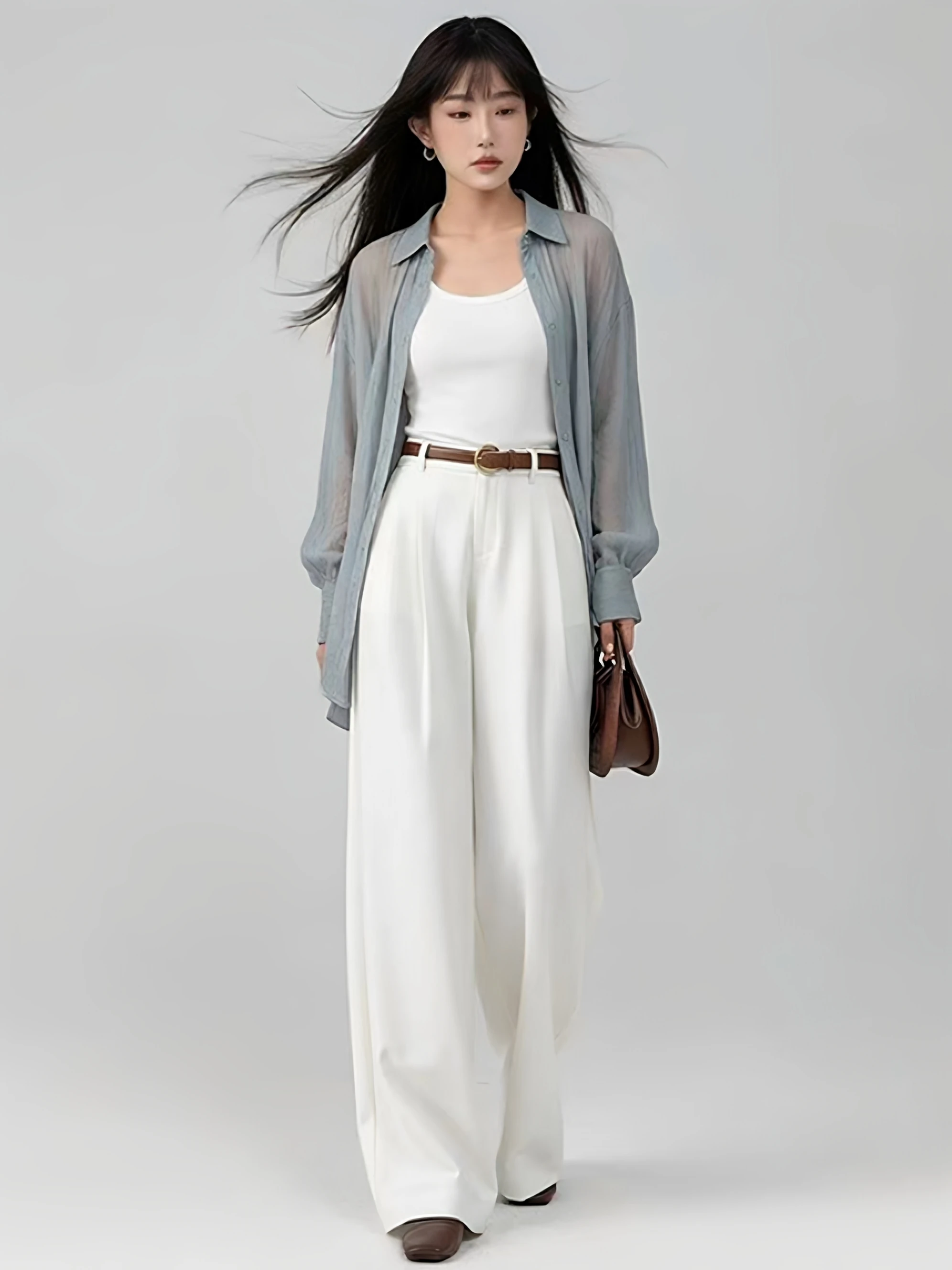 

Новые летние белые льняные брюки-костюм с широкими штанинами, высокой талией, стройнящие, повседневные, удобные, дышащие, женские джинсы