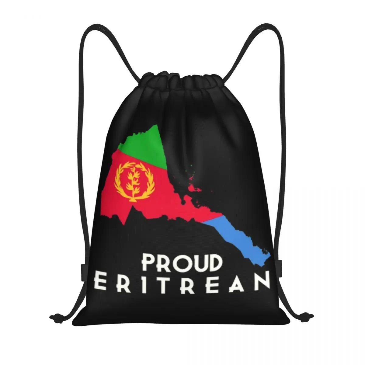 Custom Proud Eritrean Flag Drawstring Backpack Bags Men Women Lightweight Gym Sports Sackpack Sacks for Training