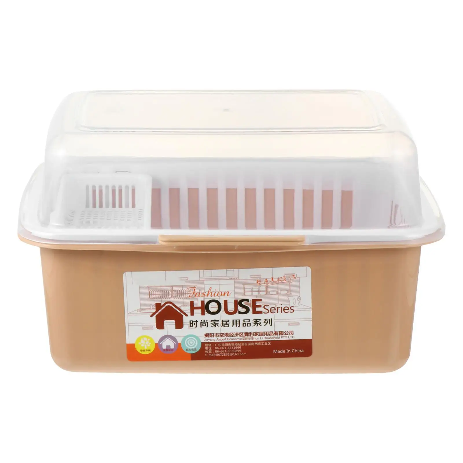 

Plastic Baby Bottle Box 801 Small Beige Milk Bottle Rack Dry Storage Container with Lid Dustproof Tableware Holder Portable Home