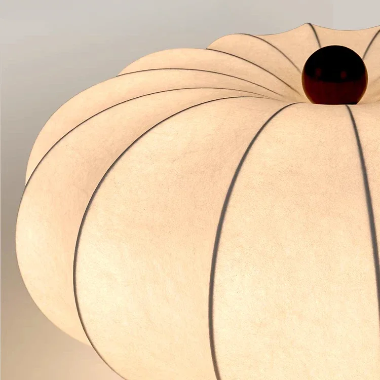 

Japanese Wabi Sabi Antique Silence Dining Room Cream Wind Lamps Home Decorations Vintage Silk Bedroom Ceiling Lamp