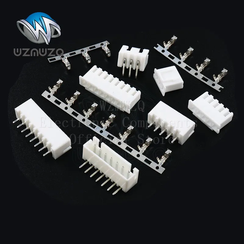 50PCS PH 2.0 Pin JST Male Female Connector 2MM Horizontal Straight Pin Header Housings Terminal 2P 3P 4P 5P 6P 8P 7P