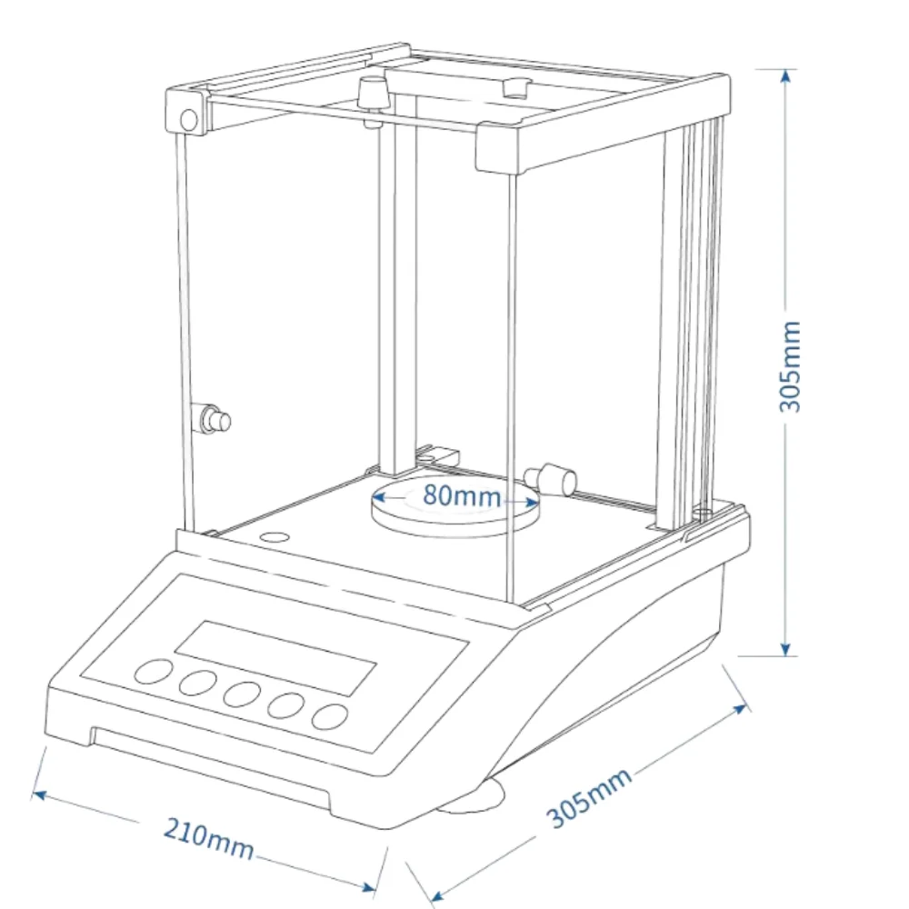 ECO Precision Balance 0.0001g with Print Function and Data Output for Quality Control and Industrial Process Weighing Needs