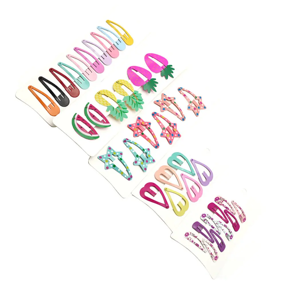 

38Pcs Cute Fruit Design Metal Hair Clips Snap Barrettes for Children Girls Toddlers Baby Hair Styling Hairpins Accessories Mixed