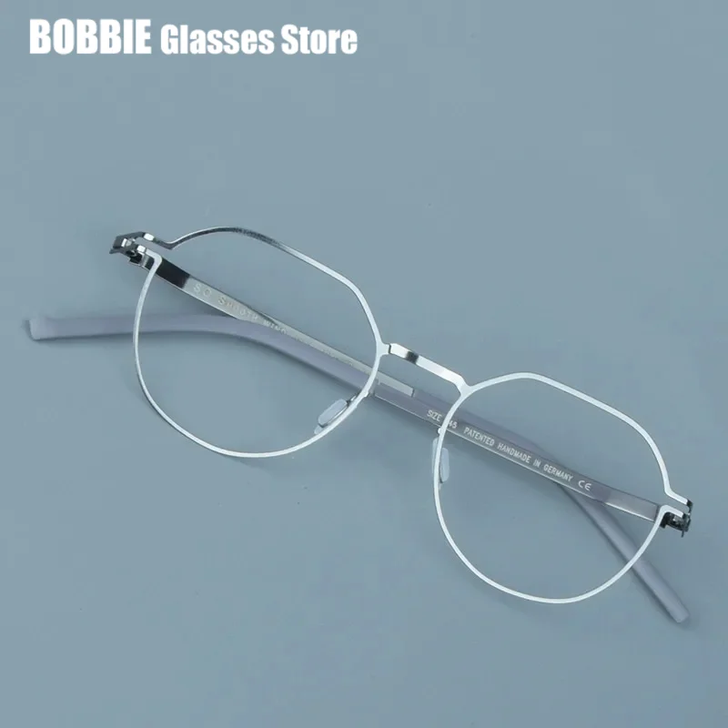 German Brand Design Glasses Frame Handmade Screwless Ultra Light 7g Eyewear Square Rim Blue Purple Eyeglasses JUSTUS No Fade New