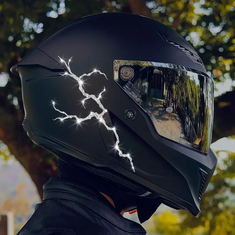 Glitter Lightning Motorcycle Stickers Waterproof Vinyl Decals Helmet Front Fairing Scooter Motorbike Fashion Decor