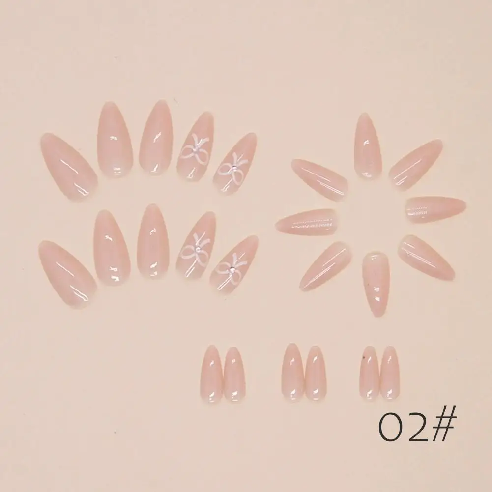 Nail Art Full Cover Artificial Fake Nails Patch with Detachable Piece Relief Drill Nail Nails Butterfly Three-dimensional F F1Y9