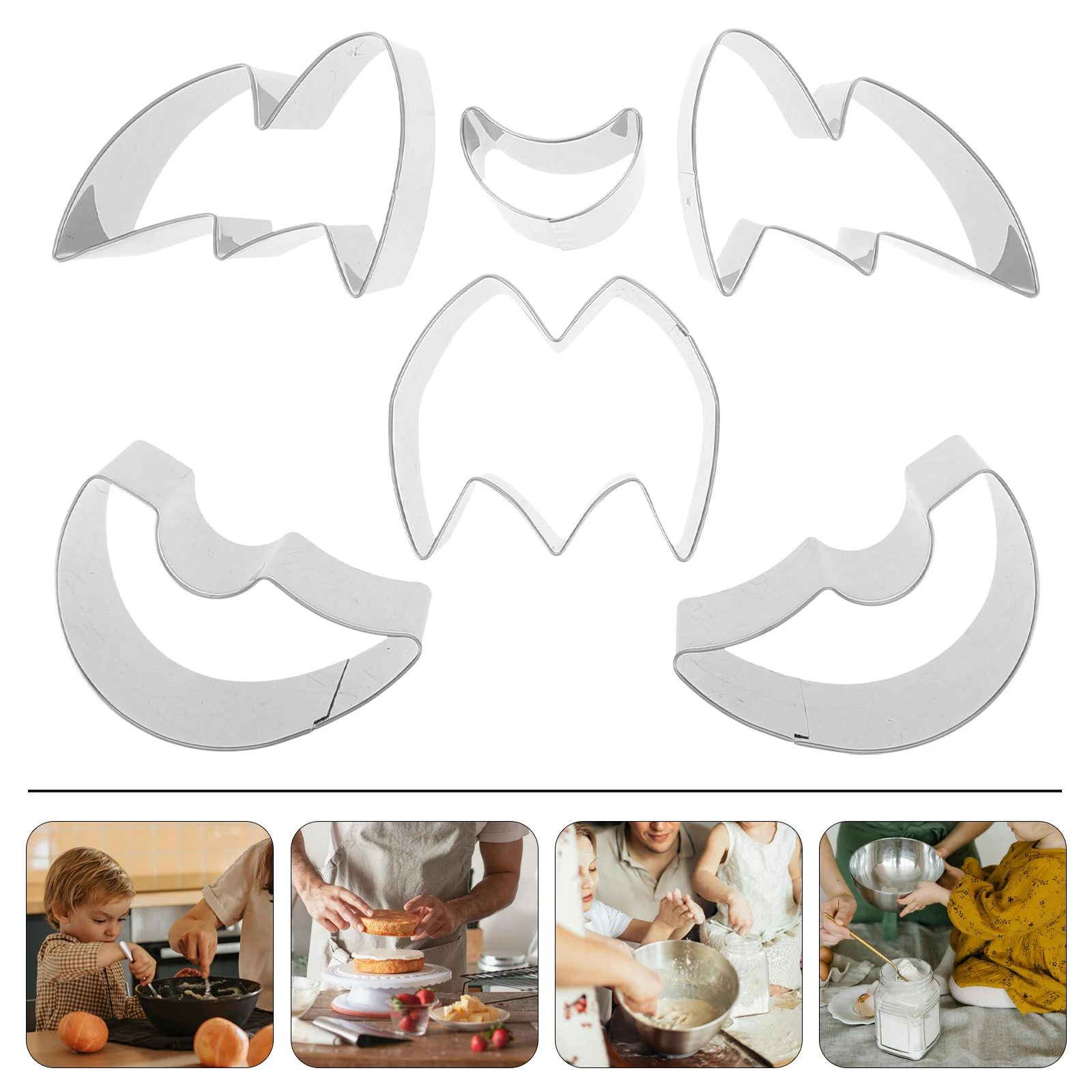 

6Pcs Pumpkin Carving Kit Stainless Steel Cookie Cutters DIY Halloween Baking Tools Creative Fondant Biscuit Molds