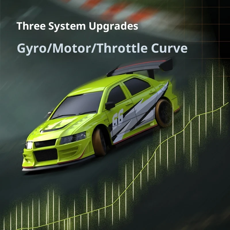 รถแข่งเทอร์โบรุ่นใหม่ อัพเกรดแล้ว ขนาด 1:76 รถบังคับวิทยุแบบตั้งโต๊ะ ขับเคลื่อนล้อหลังด้วยไฟฟ้า รุ่น C66 รถดริฟท์จำลอง