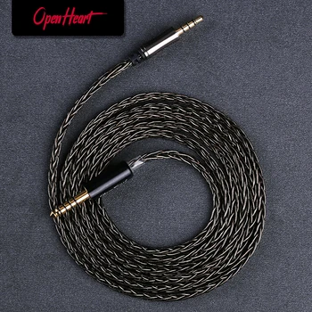 OPENHEART 8 コアヘッドフォンケーブルフィリップス SHP9500 SHP9600 フィデリオ X2HR Audeze MM100 Hifiman HE-R9 HE-R10 フォステックス T60RP 2 メートル 3 メートル