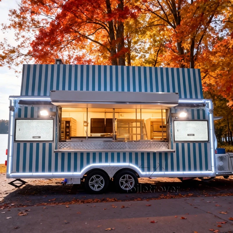 

Wholesale Vintage Mobile Food Truck Trailer Colorful Food Trailers Fully Equipped Outdoor Mobile Food Truck for Sale
