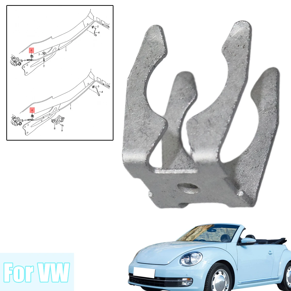 For VW Beetle Bora Caddy Jetta Passat Parking Brake Cable Clip 1H0609747 Stable Cable Securing Rear Disc Brake Cable Retainer