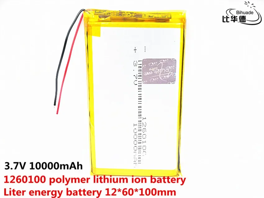 1/2/4Pcs duża pojemność 3.7 V, 10000 mAH, 1260100 polimerowy akumulator litowo-jonowy/litowo-jonowy do tabletu DVD TOY, POWER BANK, GPS