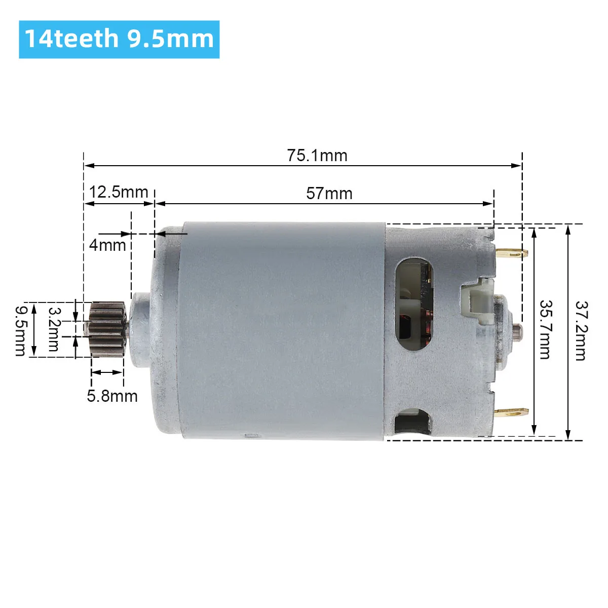 RS550 Gleichstrommotor 10,8 V/12 V/16,8 V/18 V/21 V Mikro-Elektroschraubermotoren mit 9/11/12/13/14/15 Zähnen Getriebemotor mit hohem Drehmoment – Detail 18