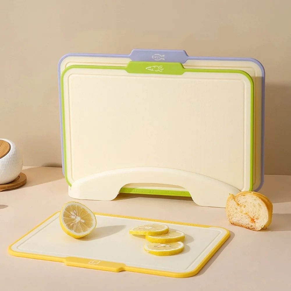 

Easy To Clean Non-Slip Cutting Board Square with Storage Stand Charcuterie Board Plastic Cutting Plate Mat Cooking