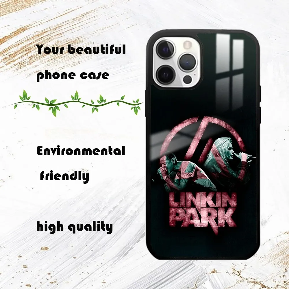 Band L-Linkin P-Park Cool Phone Case For iPhone 16 15 14 13 12 11 Pro Max Plus Mini PC Fashion mirror phone case