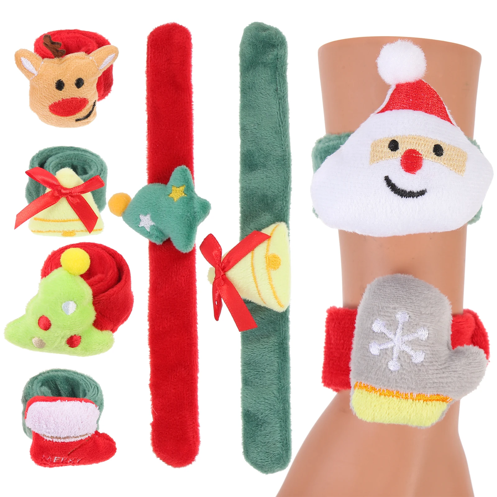 8 stuks klaparmbanden premium veilig materiaal zacht flexibel voor gevoelige huid lichtgewicht draagbaar voor volwassenen tieners kinderen Kerstmis