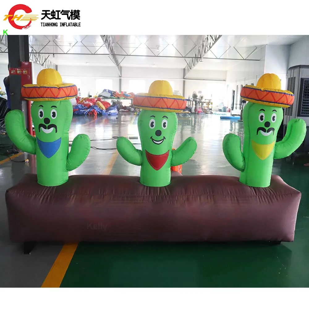 Portable Inflatable Cactus Ring Toss Game Fun Party Rental Hoopla Toss Inflatable Equipment for Kids and Adults Includes Blower