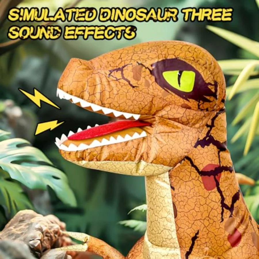 2.4GHZ Remote Control Inflatable Dinosaur Toy for,Electric Toy Dinosaur with Sound and 360°Rotation, Walking Rechargeable Outdo view 2