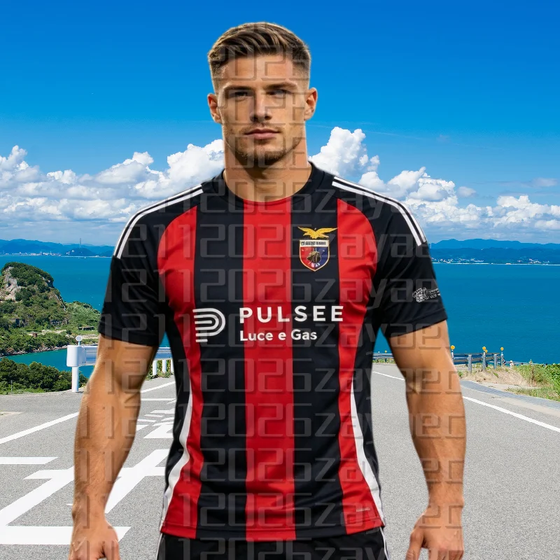 2026 Casertana FC Fußballtrikot Sommer 3D-Druck Schnelltrocknend Herren- und Damen-Sport-Kurzarm-T-Shirt Familien-Outfit