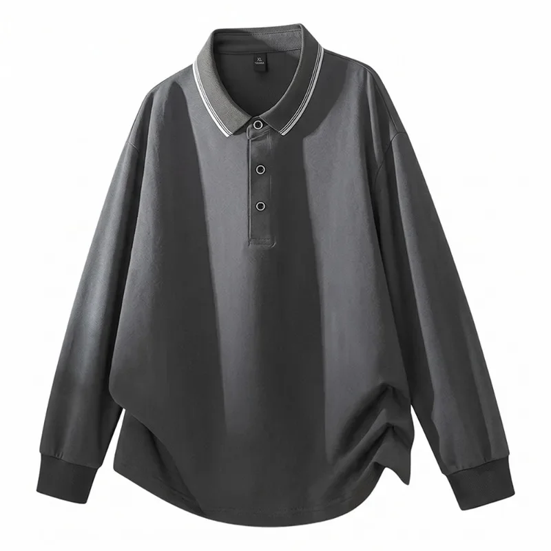 Übergrößen Herren Langarm Poloshirts Herbst Winter Polos 5XL 6XL 7XL 100-175kg Lose Übergroße Oberteile Große Größen Herrenbekleidung 3XL – Detail 8