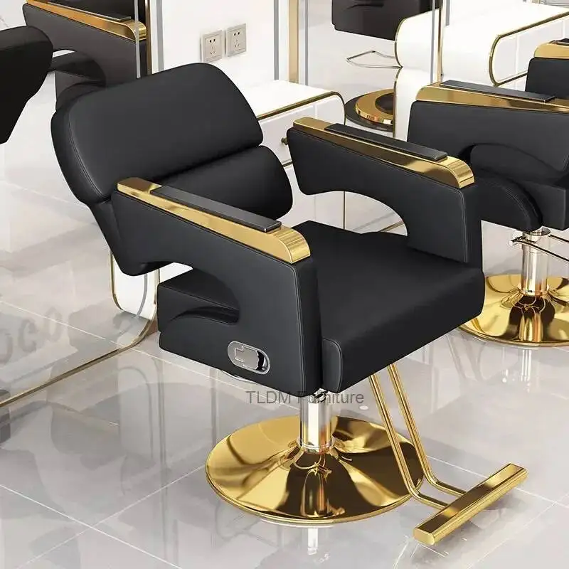 

Современное минималистичное вращающееся кресло для салона красоты с подставкой для ног, профессиональное, роскошное, комфортное парикмахерское кресло, мебель для салона