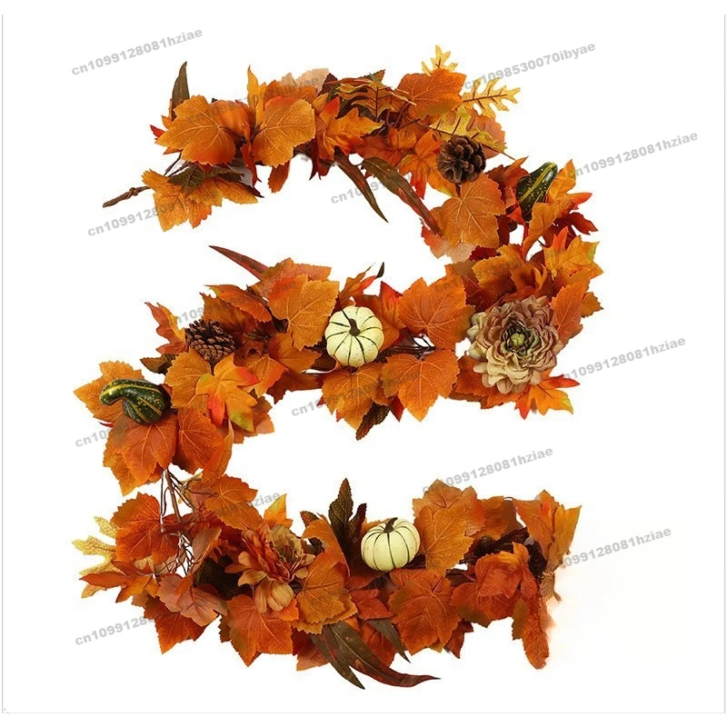 

Кленовый лист, тыква, ротанг, праздничный орнамент, 1,8 метра, осенний венок из ротанга, украшение на день благодарения, окно, двери и окна