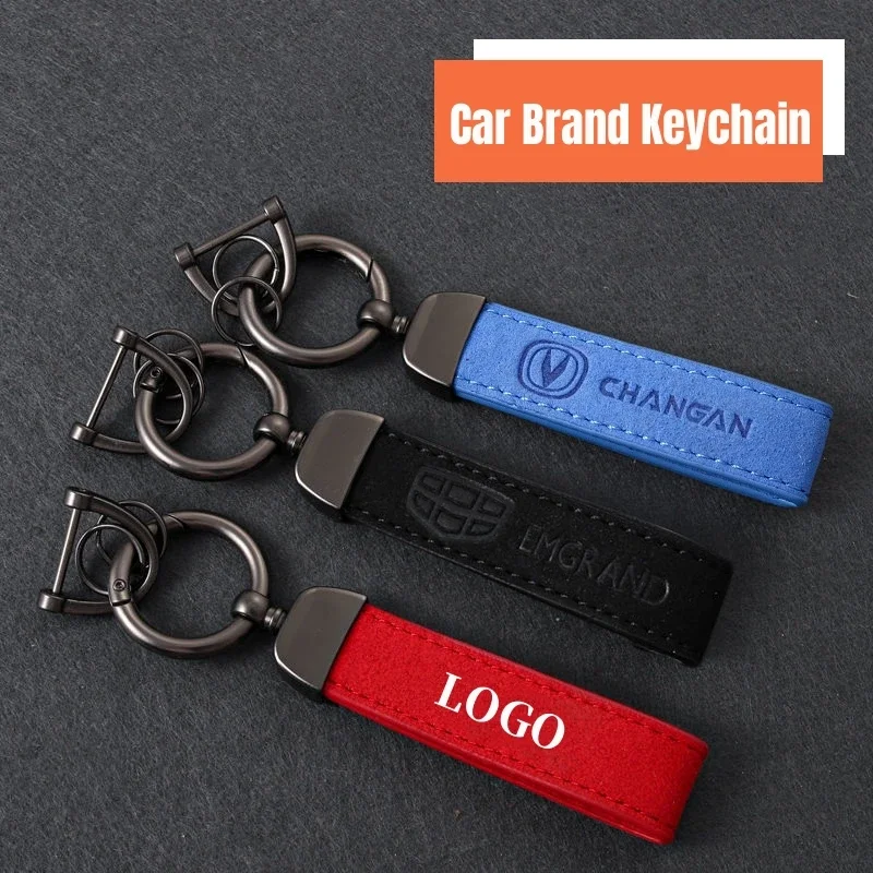 Suede Metal Buckle Car Keychain Brand Logo for KIA K2 K3 K5 K7 KX3 KX5 Stinger Forte Sorento Sportage R Rio Soul Cerato Optima 