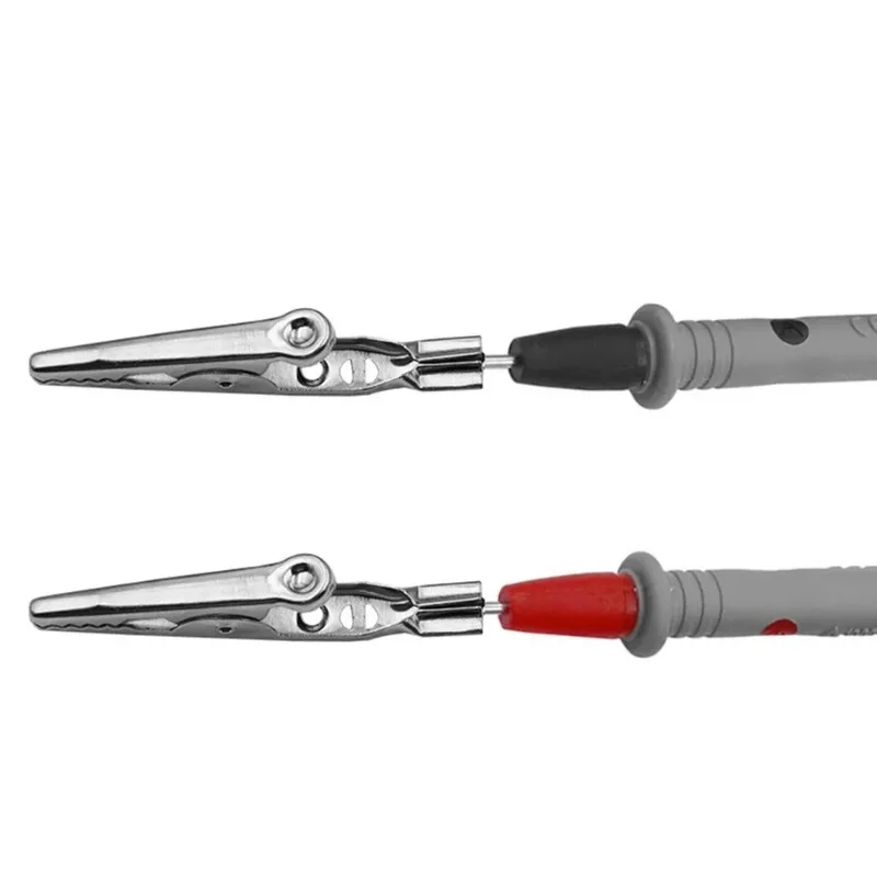 2pcs Alligator Clips Test Clip Clamp Set Red Black Wire Tips 10A 1000V Multimeter Tester Probes for AC DC Power Measurement