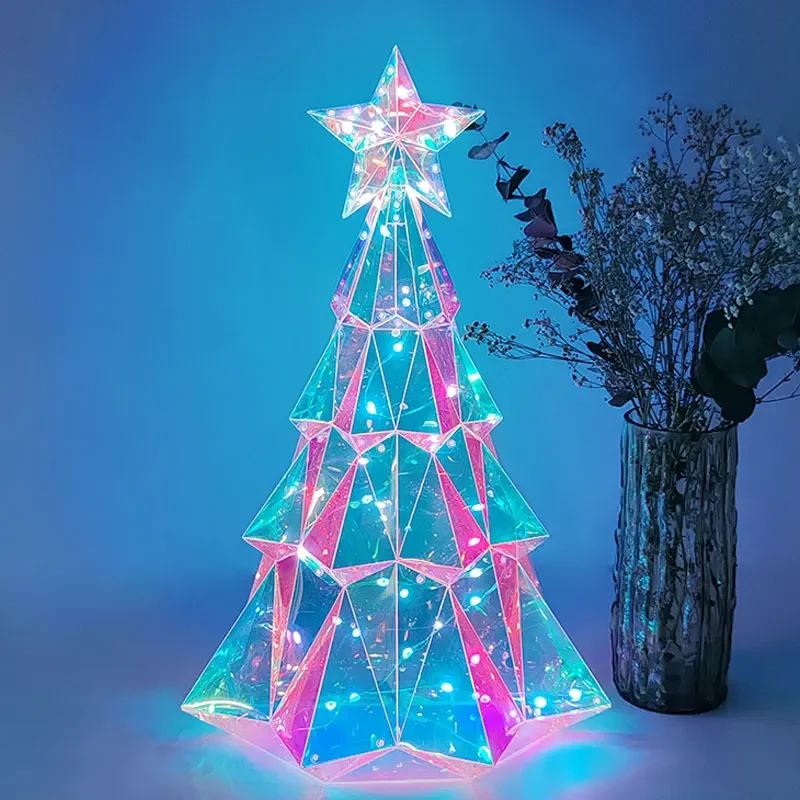 The most affordable holiday gift christmas tree(half) LED Seven-color Christmas Decoration crafts