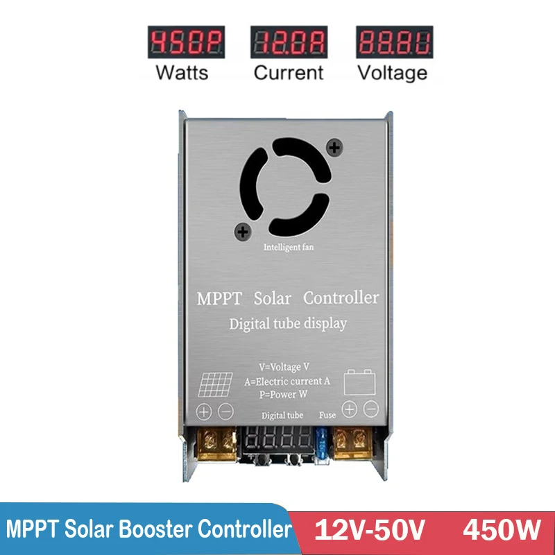 

24V 36V 48V 60V 72V 12A MPPT Boost Solar Charge Controller 450W 12V~50V Input Step-up Charging Voltage Regulator