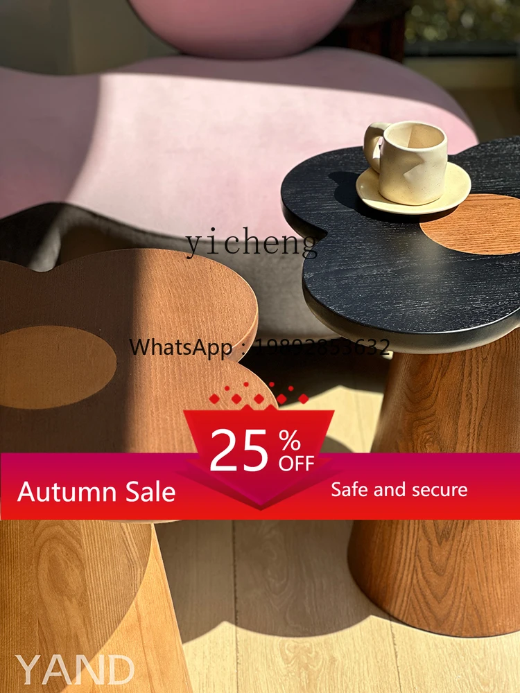 

Solid Wood Small Table Sofa Bedroom Small Coffee Table Living Room Home Small round Table