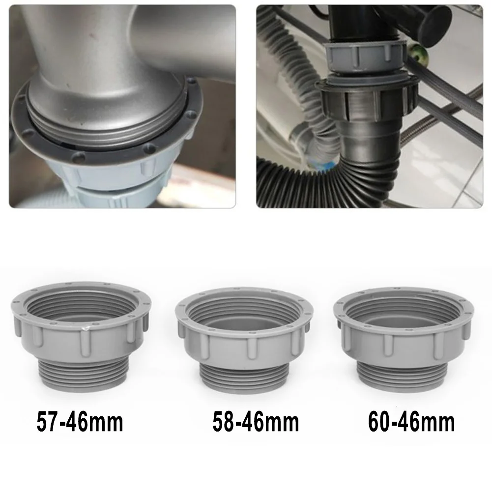 Kitchen Sink Basin Adapter Reducer Drain Pipe Joint Thread Hose Connector Bathroom Accessories 57-46mm 58-46mm 60-46mm