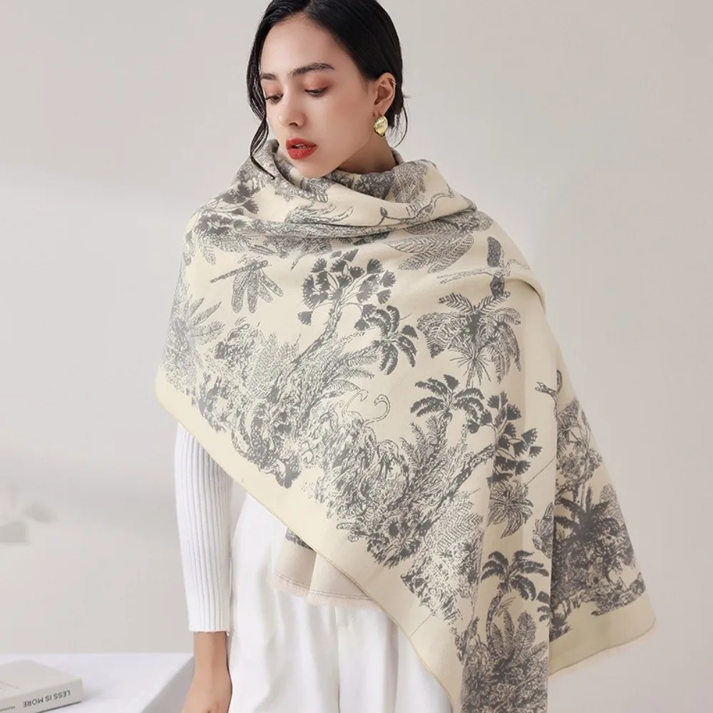 

Classic Printing Ethnic Style Scarf Large Bohemia Winter Tassel Scarves Warm Fashion Double-sided Cape Autumn Winter