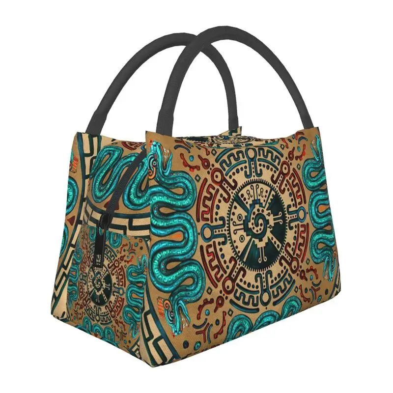 

Mayan Hunab Ku With Double Headed Serpent Resuable Lunch Boxes Women Multifunction Thermal Cooler Food Insulated Lunch Bag