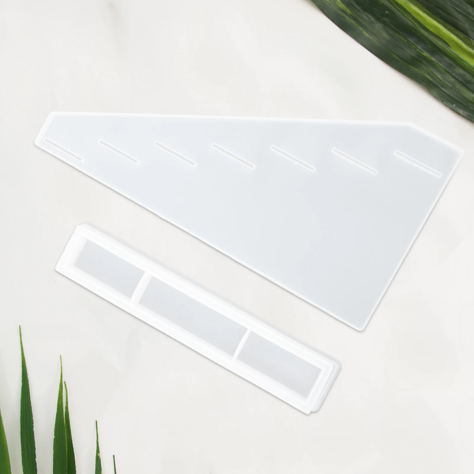 

2 Pcs Shelf Crystal Epoxy Mold Silicon Silica Gel Popsicles Molds DIY Lipstick Rack