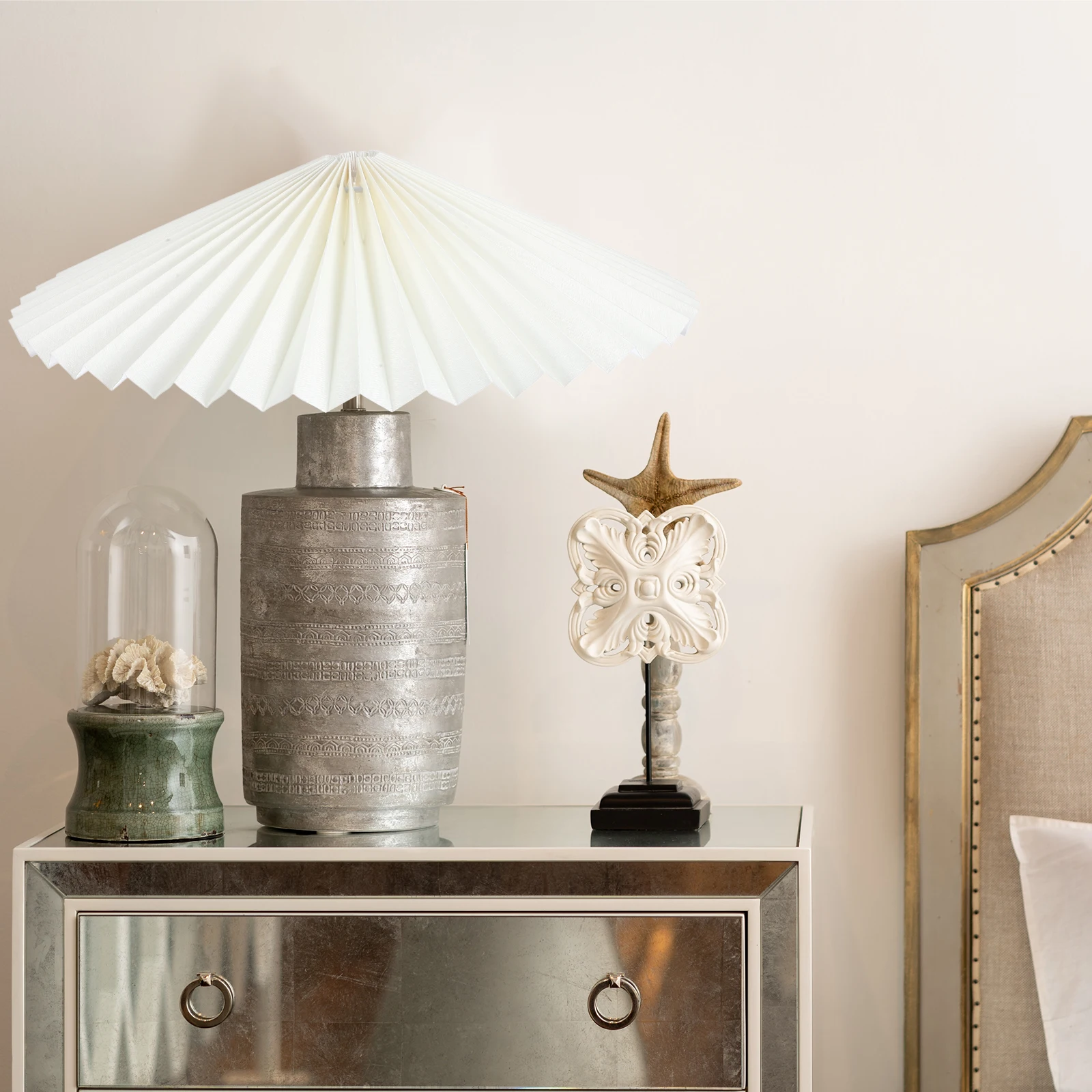 

1PC Umbrella Lampshade Iron Frame Fabric Foldable Table Floor Bedside Light Shade Soften Gentle Illumination Decorative